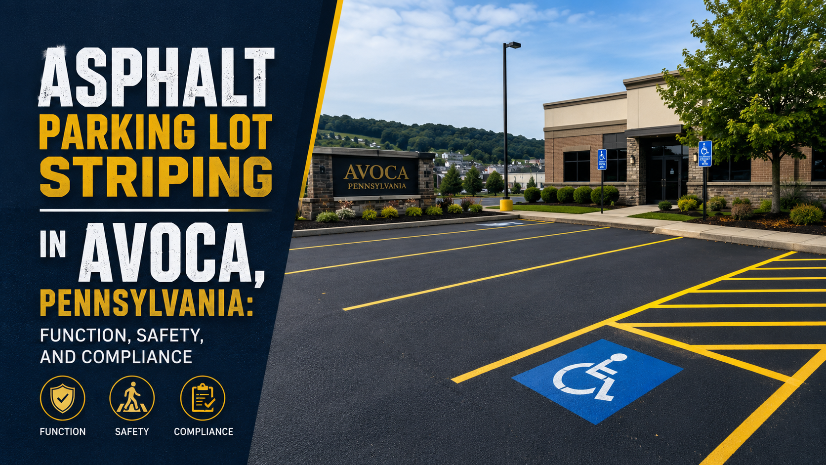 Asphalt Parking Lot Striping in Avoca, Pennsylvania: Function, Safety, and Compliance